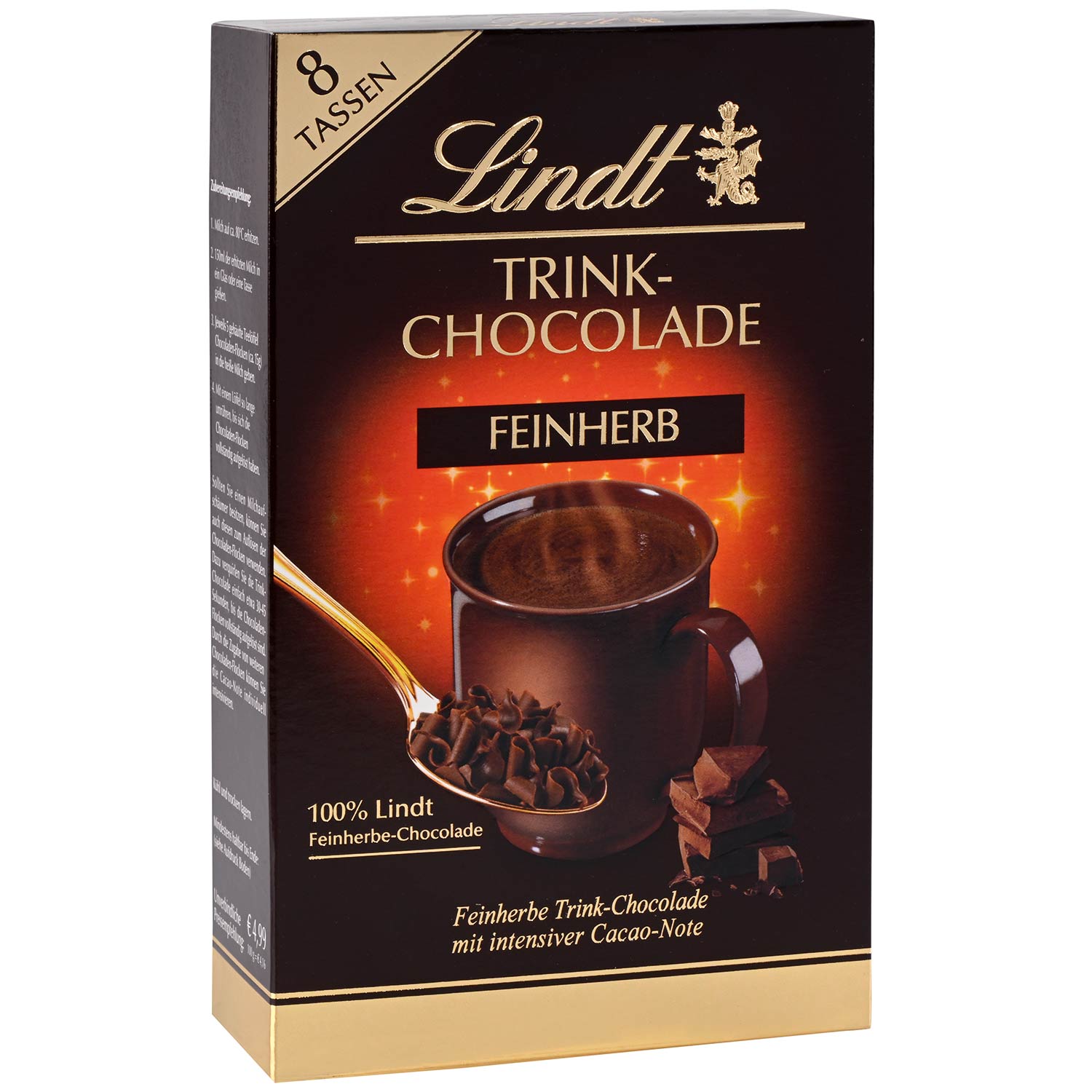 Lindt Люспи от черен шоколад за топли какаови напитки 8 бр. 120 гр ...