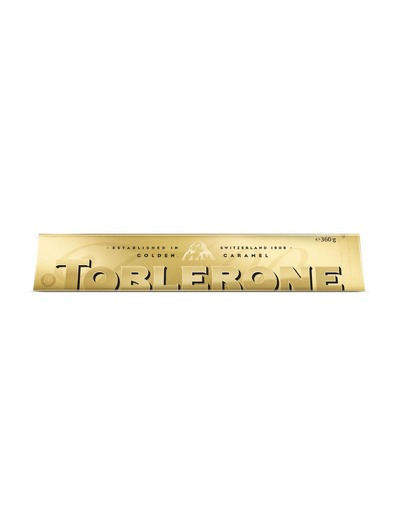 Toblerone Бял шоколад с карамел на прах (6%) и мед и бадемова нуга (10% ...