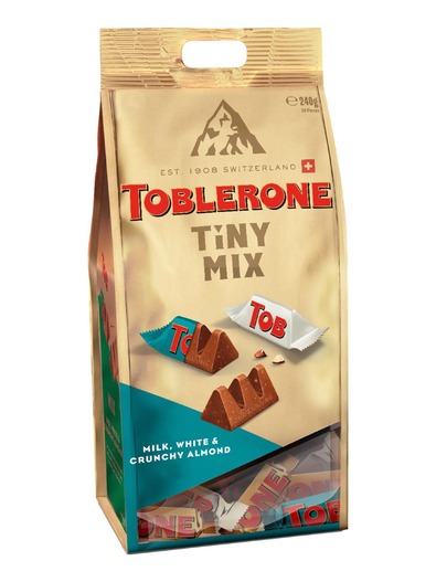 Toblerone Млечен, бял и млечен с хрупкав бадем 30 бр 240 гр