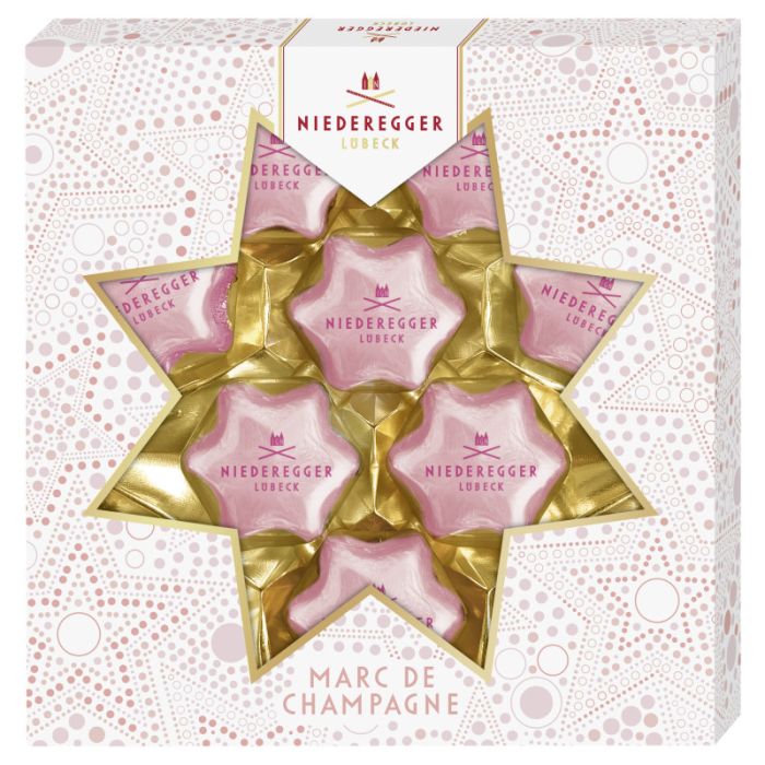 Niederegger Звезди Marc de Champagne в бял шоколад 125гр
