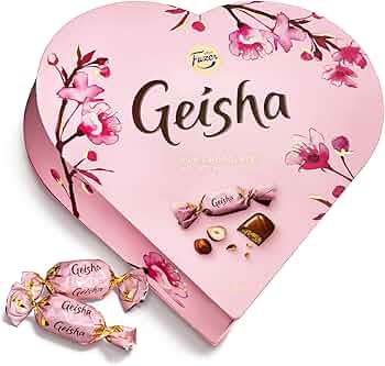 Karl Fazer Geisha Шоколадови бонбони в подаръчна кутия с форма на сърце 190 гр