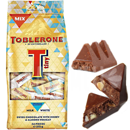 Тоблерон смесен Бял,Млечен,Млечен с бадеми 34 бр. /Toblerone mix pack ...