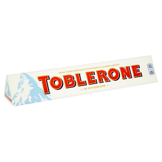 Toblerone Швейцарски бял шоколад с мед и бадемова нуга (10%) 360 гр ...