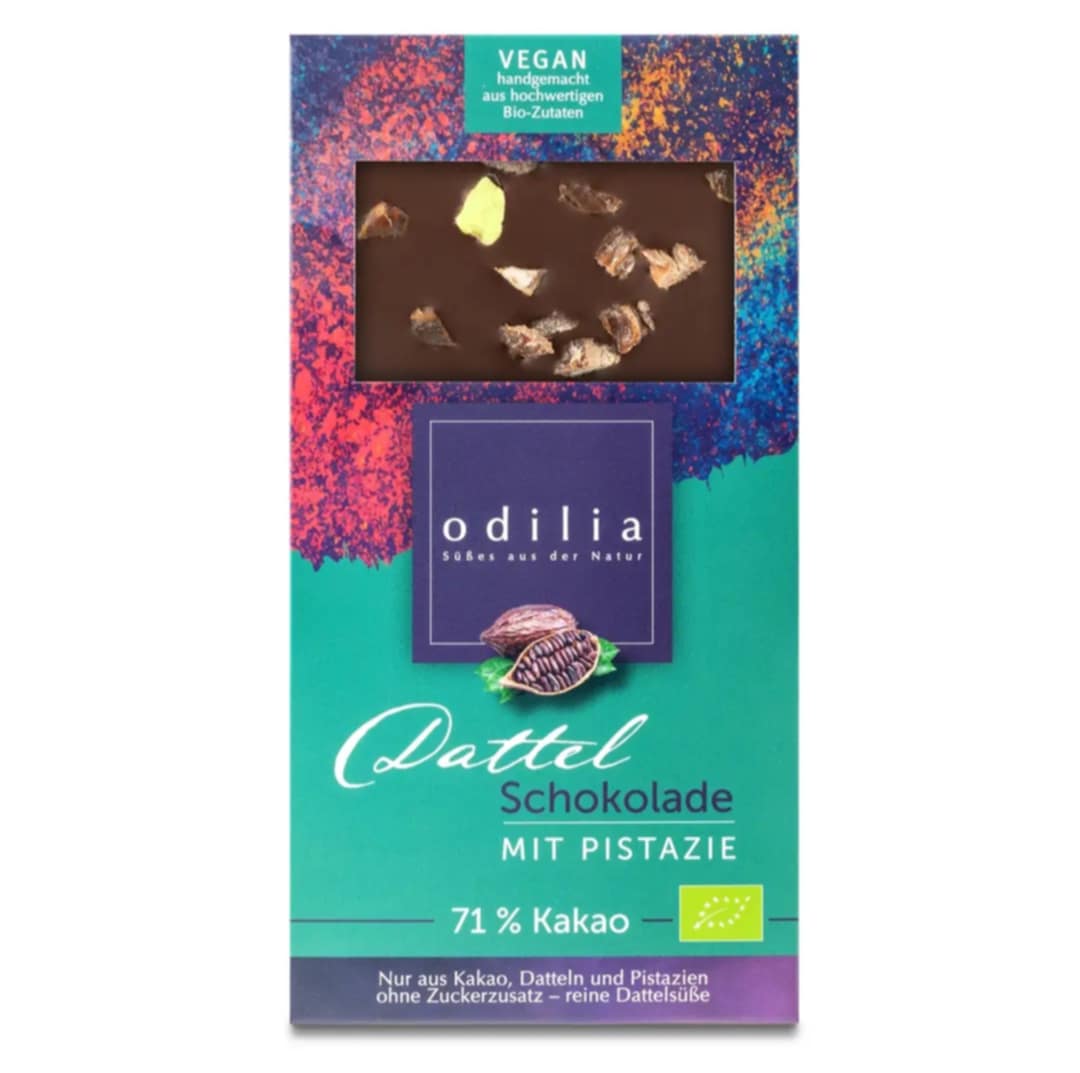Odilia Organic Шоколад с фурми и шамфъсък  71% какао, 70 гр