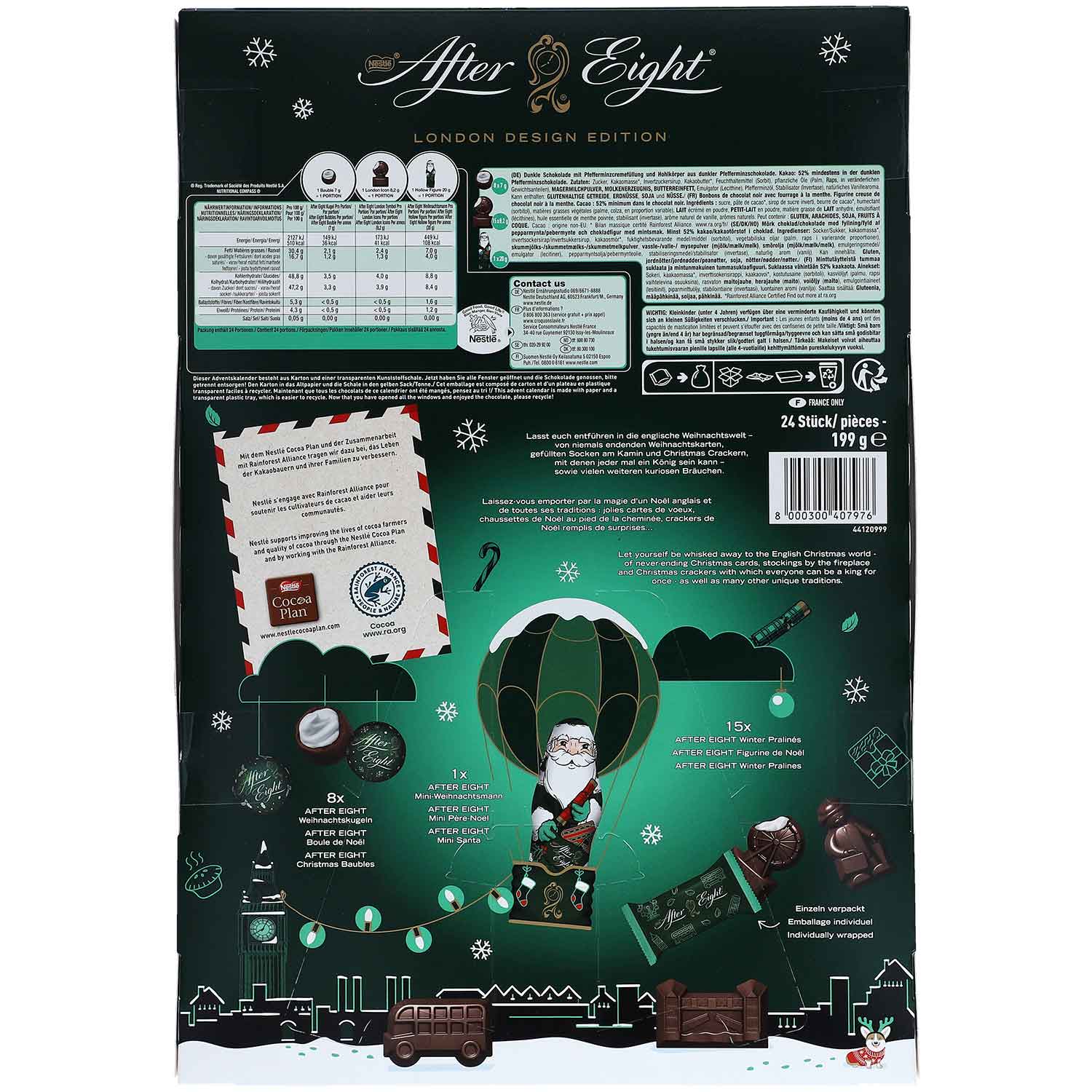 After Eight Коледен календар със специалитети от черен шоколад и ментов ...