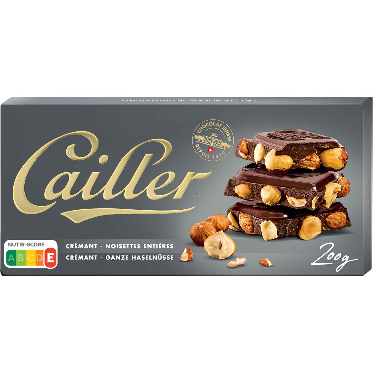 Cailler Черен шоколад с цели лешници 200 гр
