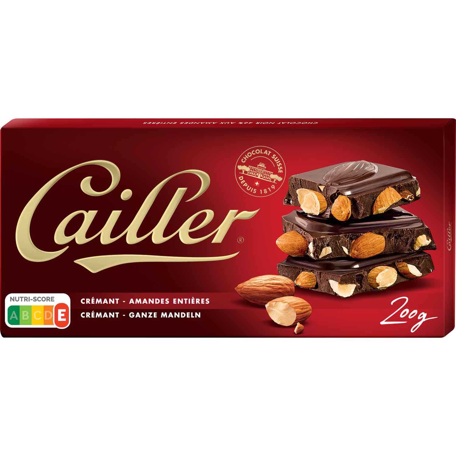 Cailler Черен шоколад с цели бадеми 200 гр