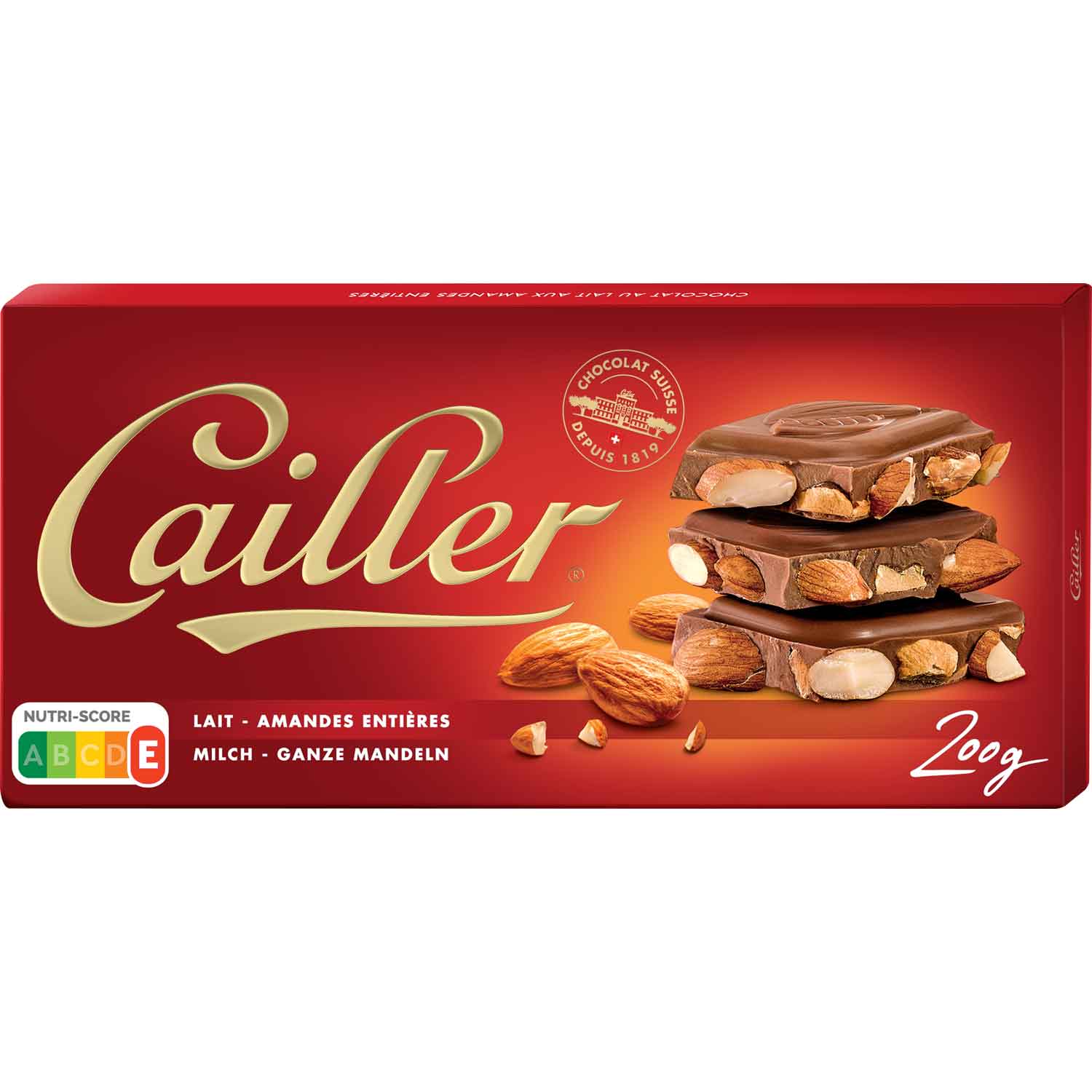 Cailler Млечен шоколад с цели бадеми 200 гр
