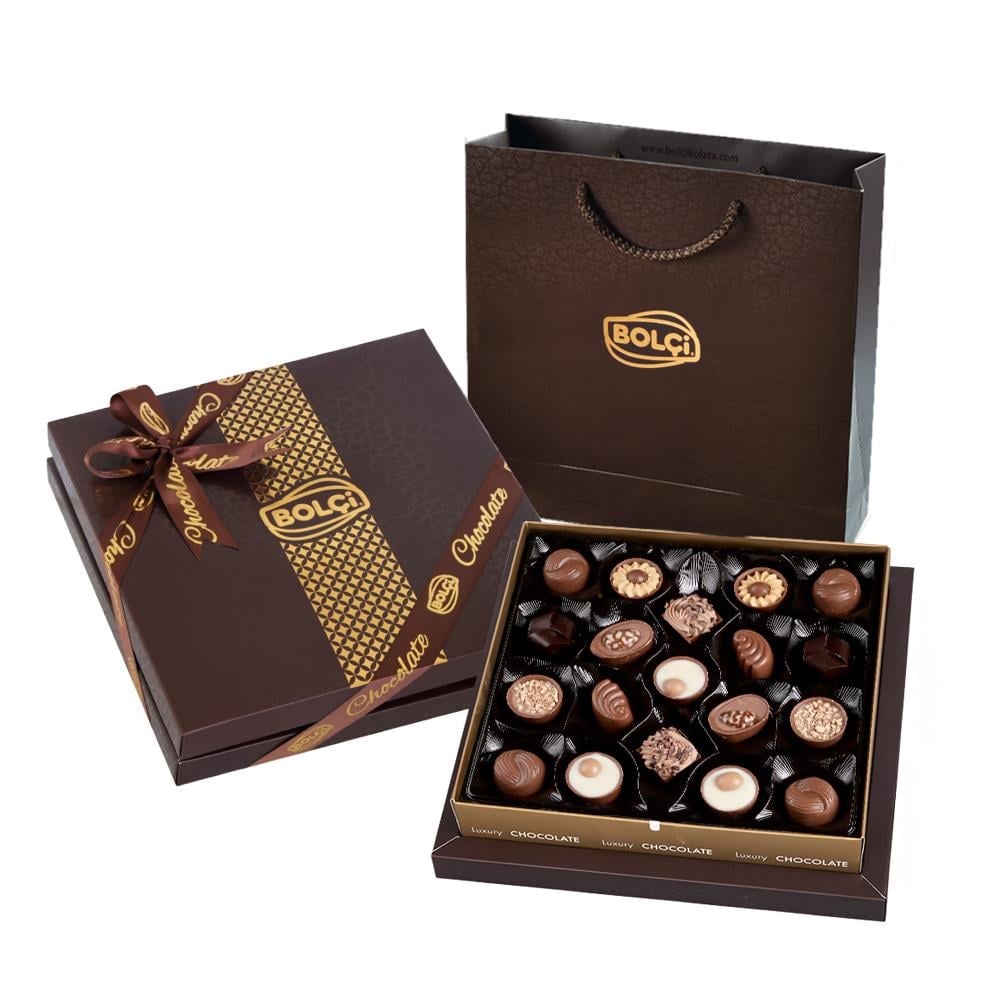 Bolci Diamond Brown Шоколадови пралини от качествен белгийски шоколад в елегантна кафява кутия 215 gr
