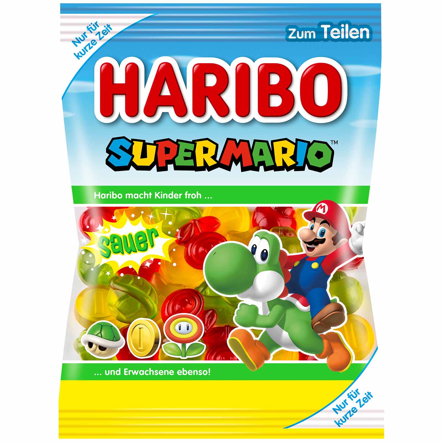 Haribo Super Mario желирани бонбони с кисели плодове 175 гр, Подходящ ...
