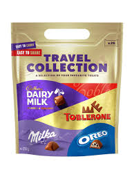 Микс пакет от най-добрите марки шоколад - Cadbury, Milka, Toblerone 250гр 26 бр