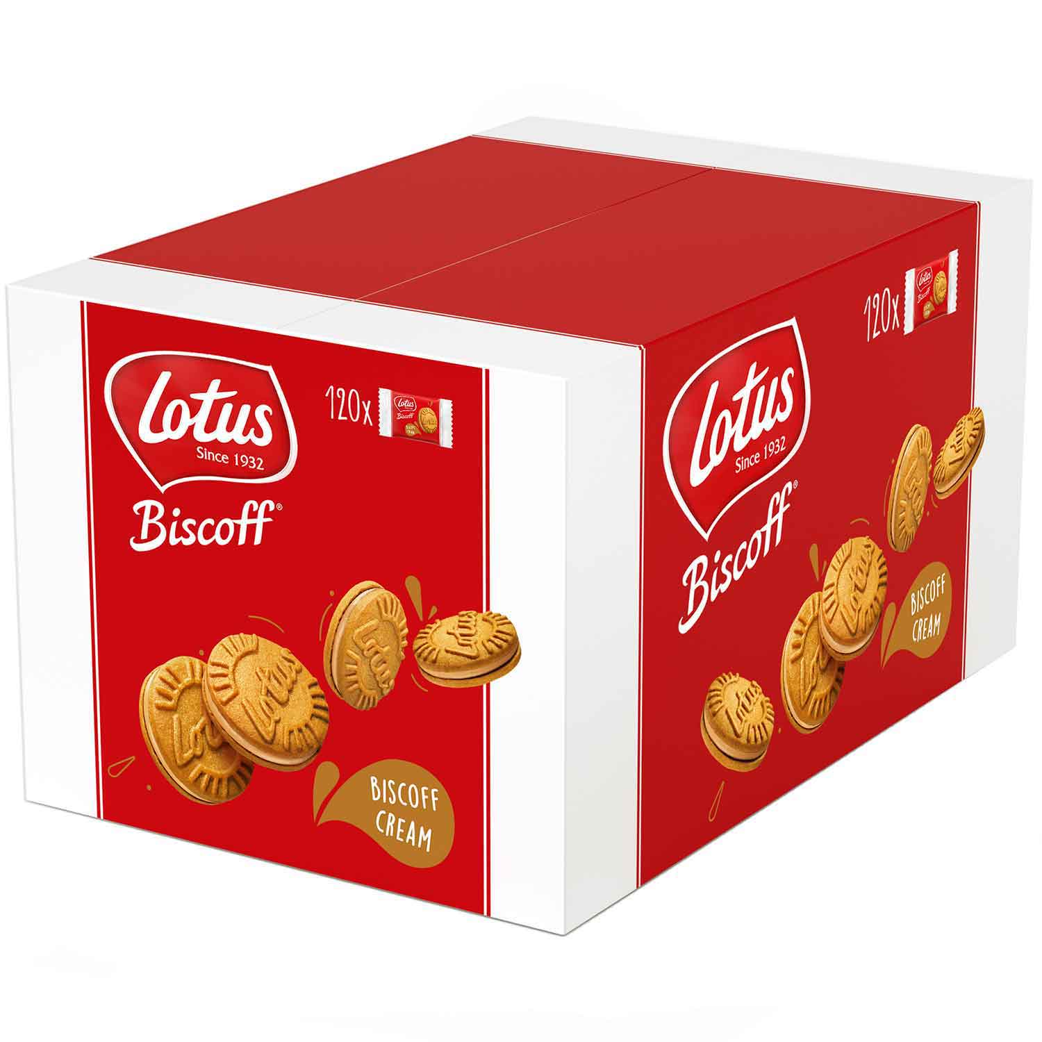 Lotus Biscoff Двойна бисквита с Biscoff Cream 120 бр, Видове, Млечен ...
