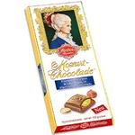 name} Шоколади Reber Mozart Алпийски млечен шоколад с пълнеж от лешникова нуга и марципан от шам фъстък 100 гр