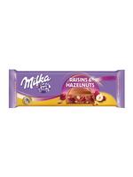Milka Алпийски млечен шоколад със сушено грозде и парченца лешни 270 гр