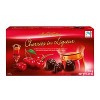 Maitre Truffout Пралини от черен шоколад  с пълнеж от череши и ликьор. 150 гр