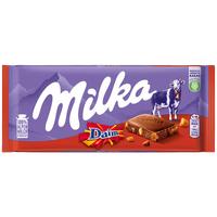 Milka Алпийски млечен шоколад с парченца хрупкав карамел Daim 100 гр - 3 бр