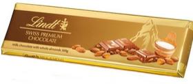 Lindt Млечен шоколад с цели бадеми  300 гр.