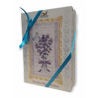 Masha Красива кутия с белгийски бонбони във формата на книга - Букет лавандула 200 гр.