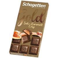 Schogetten Премиум млечен шоколад с пълнеж от осолен карамел и оризови чипсове 100 гр