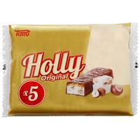 Toms Holly Блокчета млечен шоколад с пълнеж от френска нуга, карамел и печени лешници 5 бр. 200 гр
